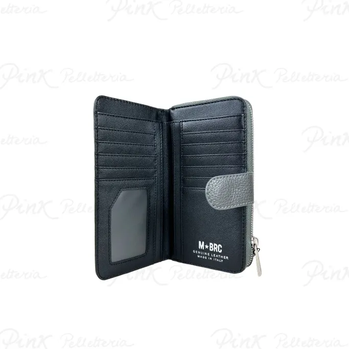 -M*BRC Macro Plus Portafogli Doppio in Pelle T621 Grigio