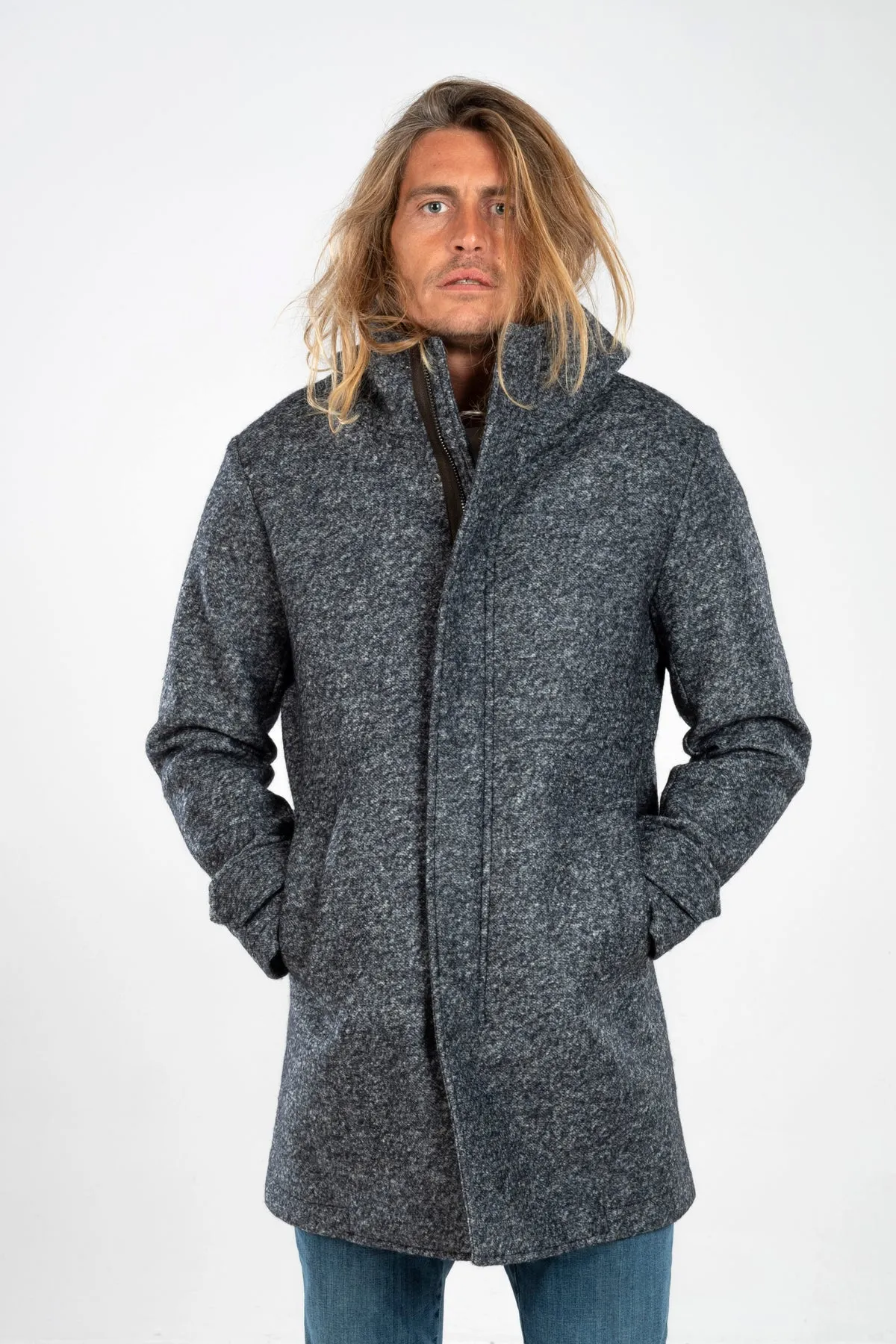  0861 Cappotto casual 0861 blu made in italy  