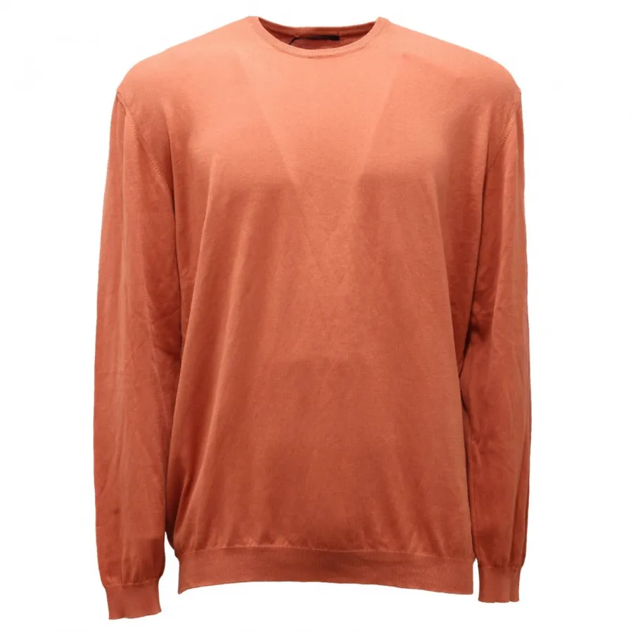 0866AI maglione uomo ACQUAPURA man cotton sweater rust