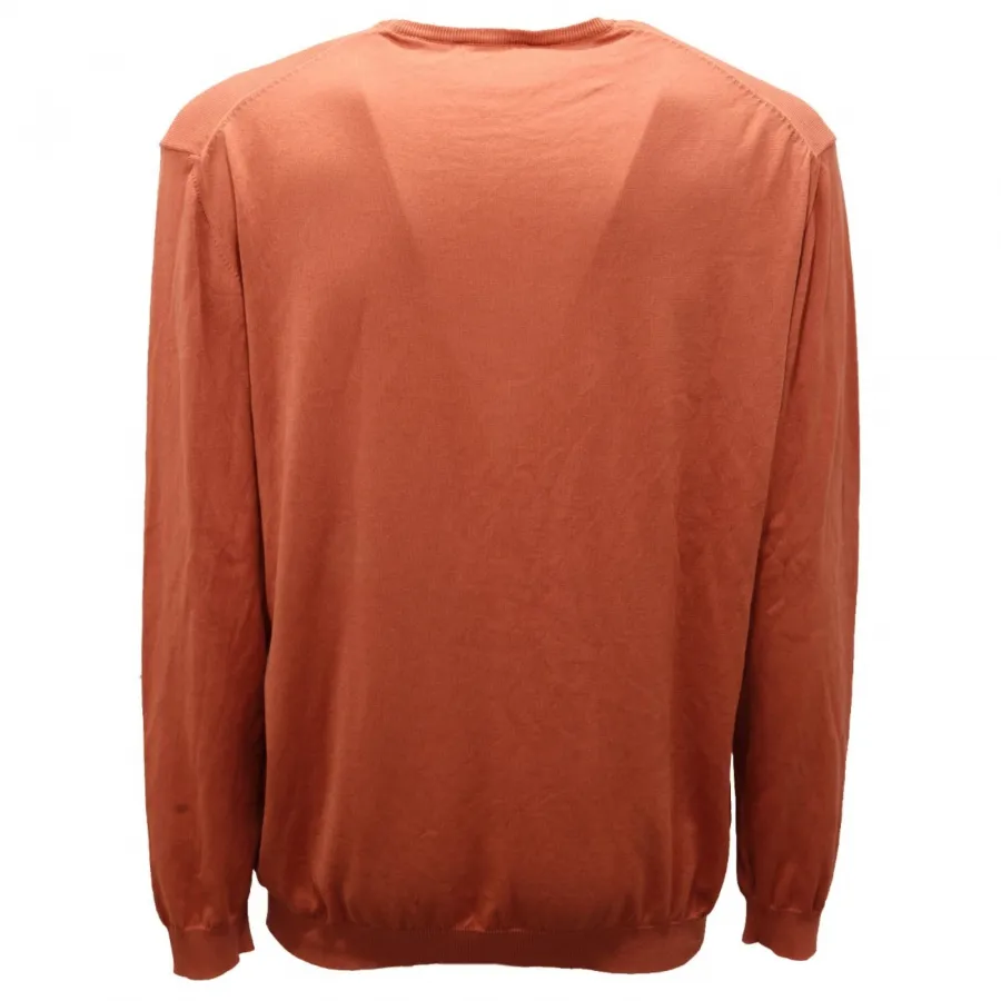 0866AI maglione uomo ACQUAPURA man cotton sweater rust