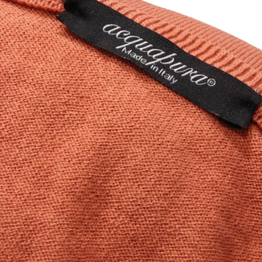 0866AI maglione uomo ACQUAPURA man cotton sweater rust