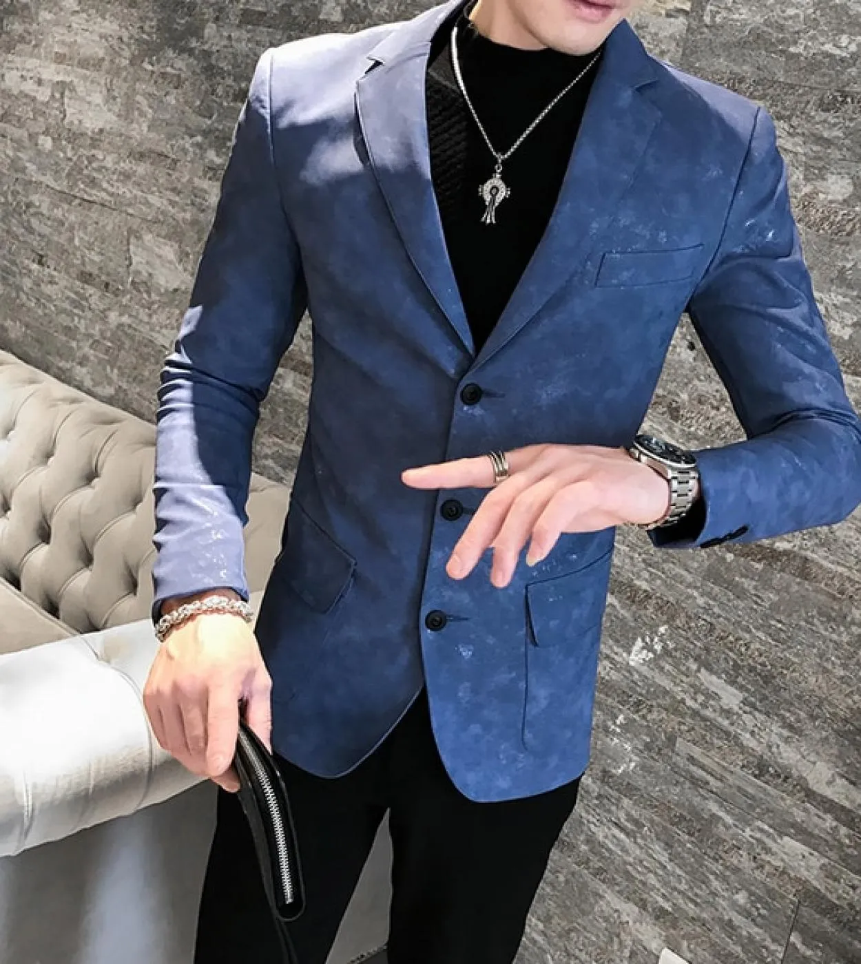 2022 primavera e autunno moda nuovi uomini casual boutique business slim giacca in pelle cappotto pu blazer giacca vera pelle