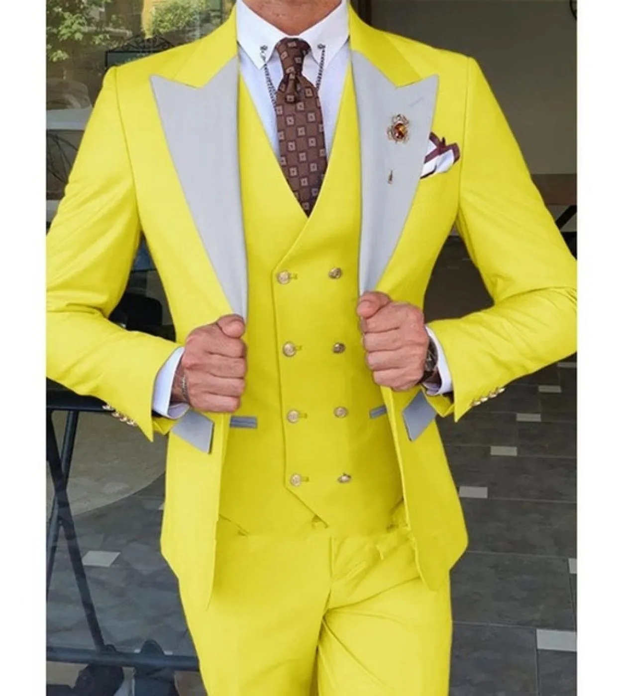 2023 Abito da sposa Giacca Abito Blazer Cappotto Gilet Gilet Pantaloni Pantaloni Abiti da uomo 3 pezzi Set Traje Caballero Hombr