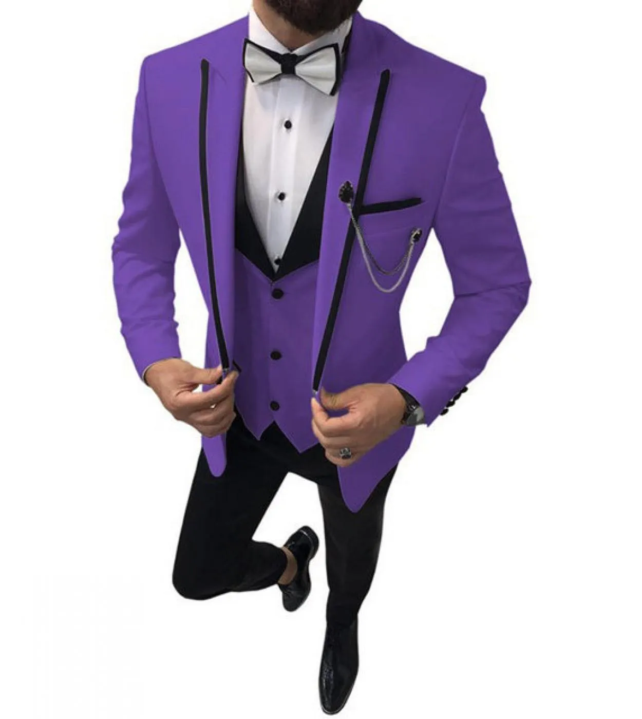 2023 Fashion New Men Boutique Business Tinta unita Slim Wedding Groom Suit Blazer Giacca Cappotto Pantaloni Gilet 3 pezzi Set Dr