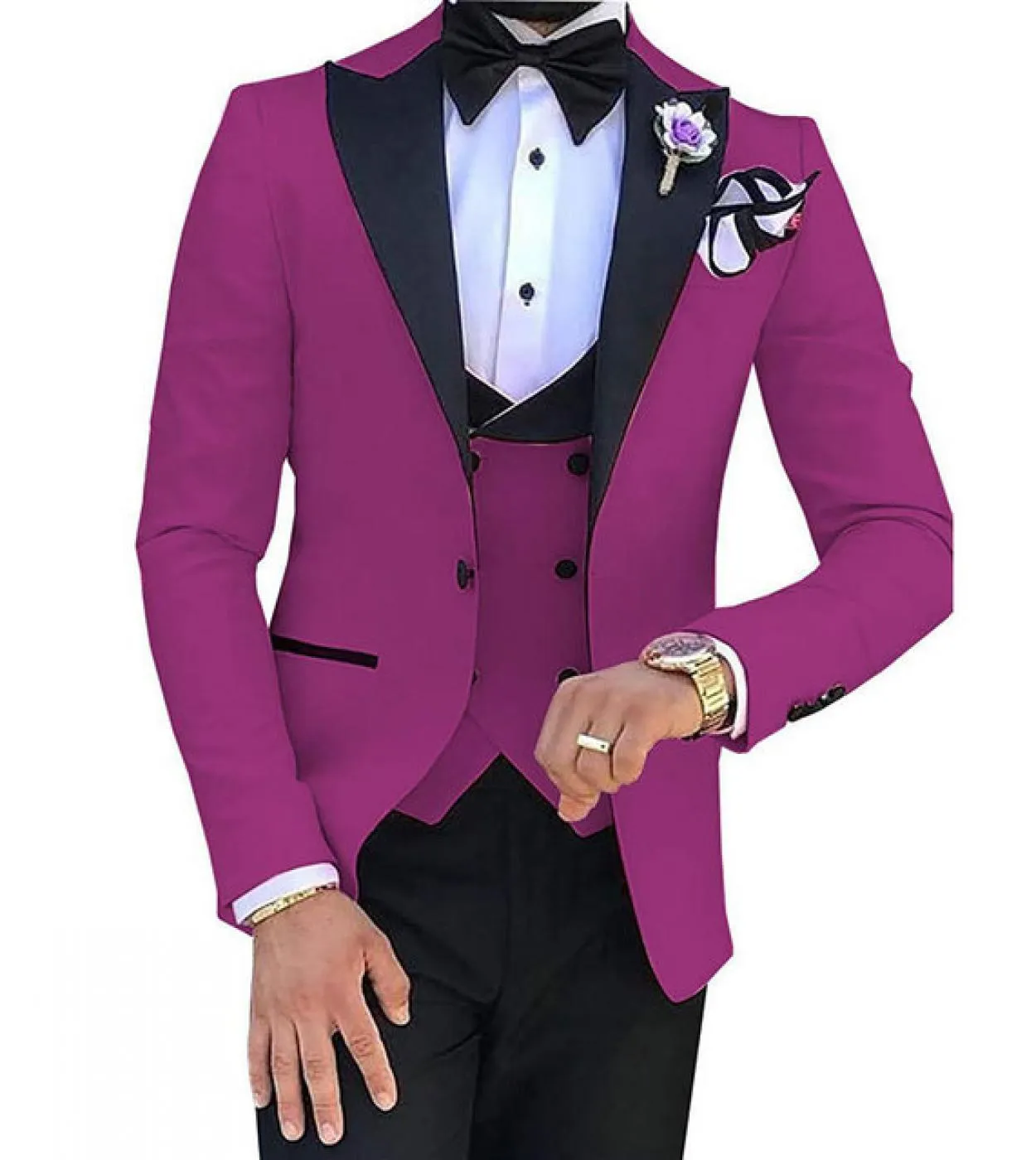 2023 Fashion New Mens Boutique Business Slim Abito da sposo da sposa Blazer Giacca Cappotto Pantaloni Pantaloni Gilet 3 pezzi