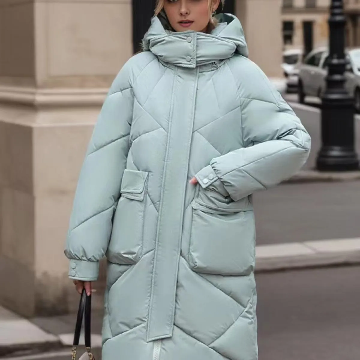 2023 Piumino invernale in cotone Cappotto imbottito allentato con cerniera da donna bianco Cappotto imbottito femminile solido d