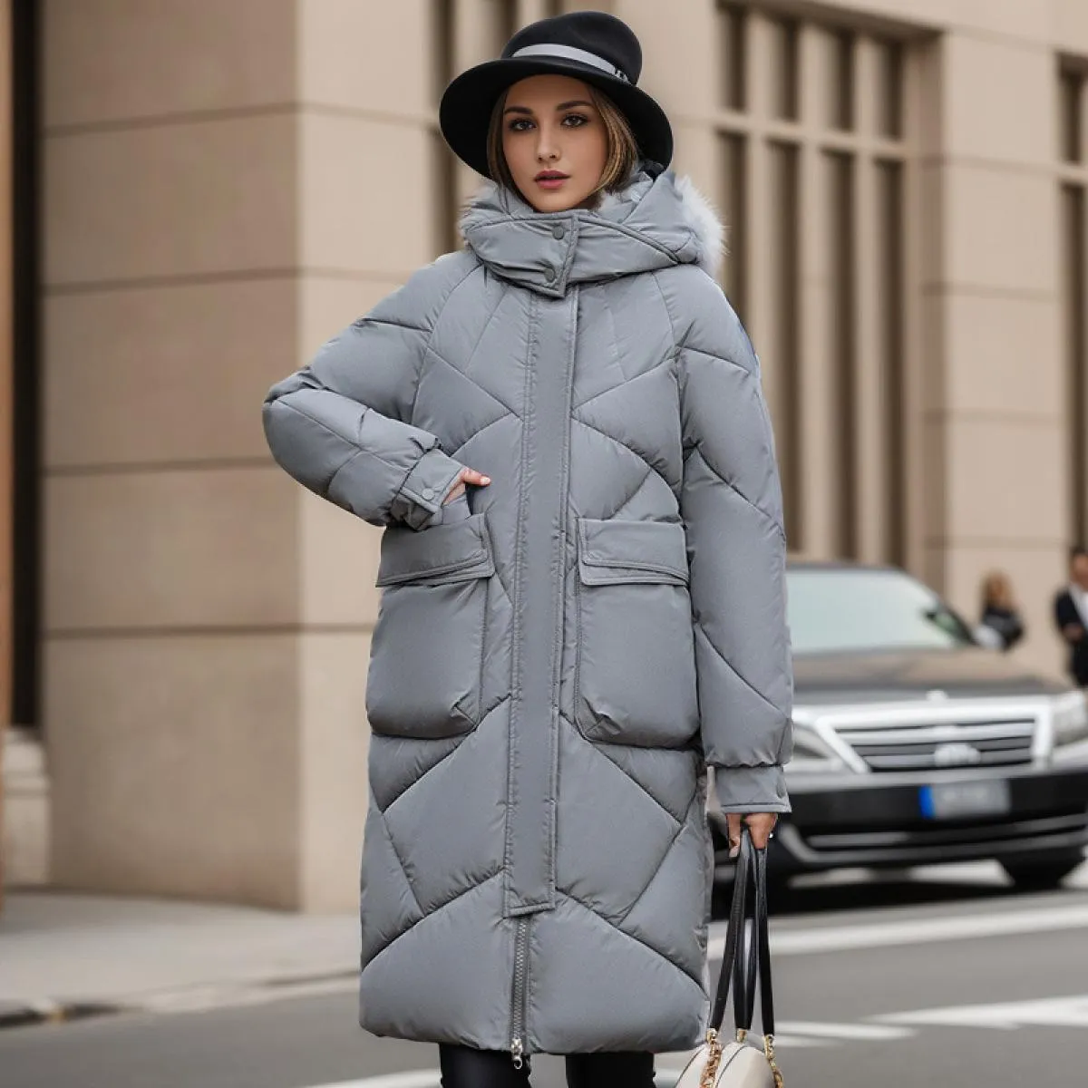2023 Piumino invernale in cotone Cappotto imbottito allentato con cerniera da donna bianco Cappotto imbottito femminile solido d