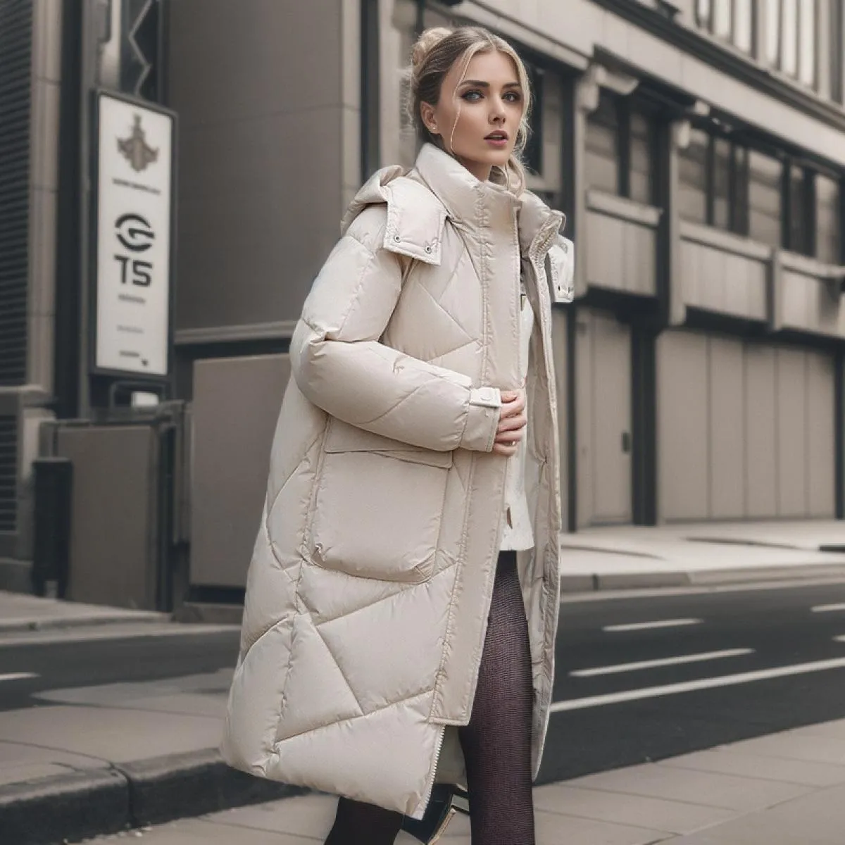 2023 Piumino invernale in cotone Cappotto imbottito allentato con cerniera da donna bianco Cappotto imbottito femminile solido d