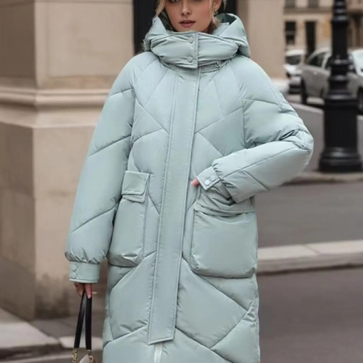 2023 Piumino invernale in cotone Cappotto imbottito allentato con cerniera da donna bianco Cappotto imbottito femminile solido d