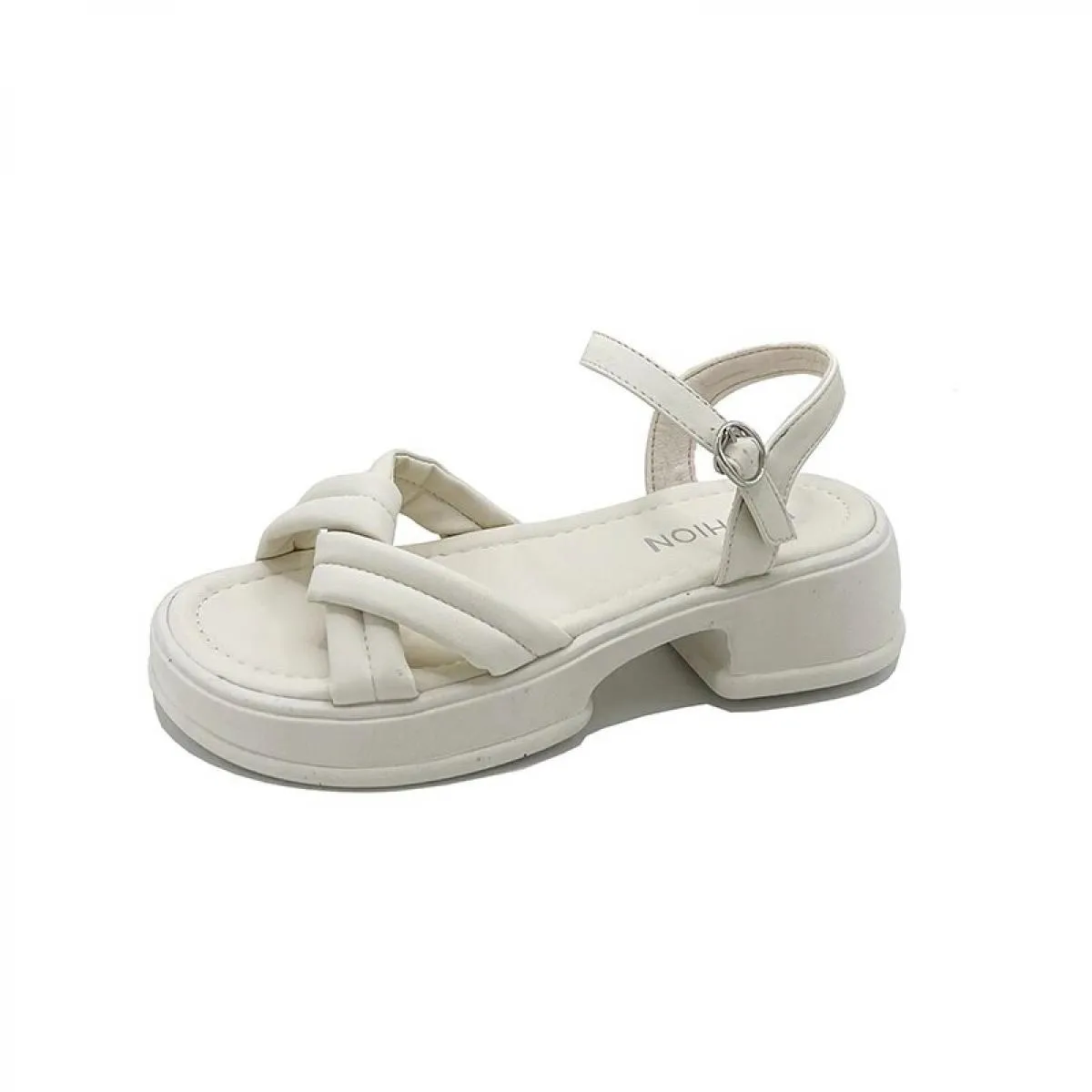 2023 Vendita calda Scarpe da donna Cinturino con fibbia Sandali da donna Sandali casual estivi Donna Solid Peep Toe Scarpe da do