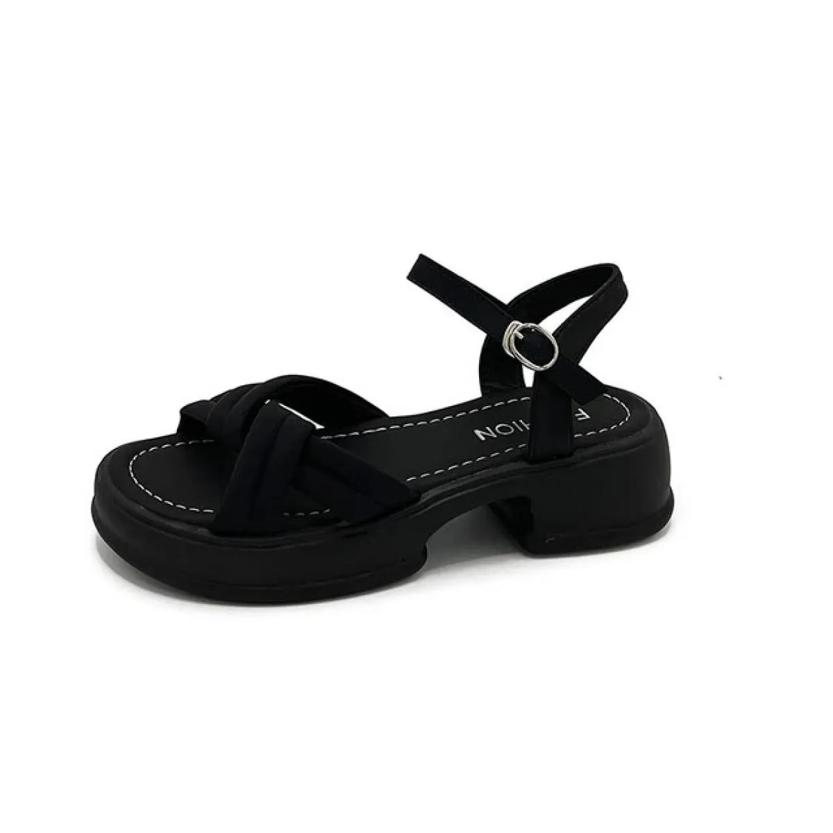 2023 Vendita calda Scarpe da donna Cinturino con fibbia Sandali da donna Sandali casual estivi Donna Solid Peep Toe Scarpe da do