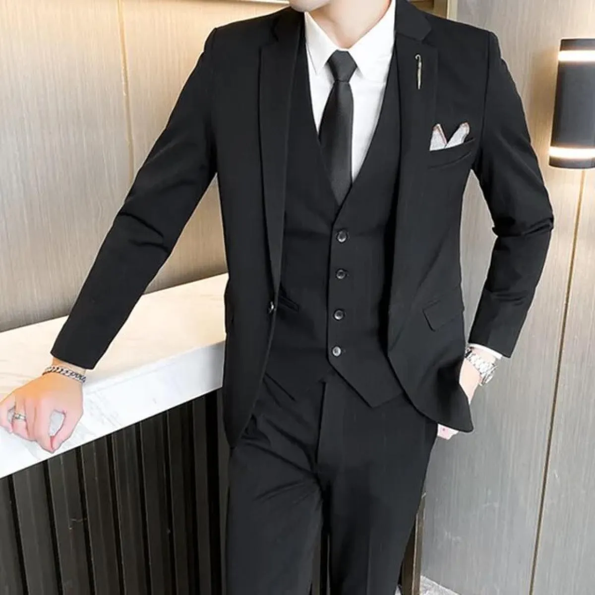 Abito da uomo in tre pezzi Cappotto da uomo Giacca da uomo in tre pezzi Abiti da uomo in 3 pezzi Abiti da uomo