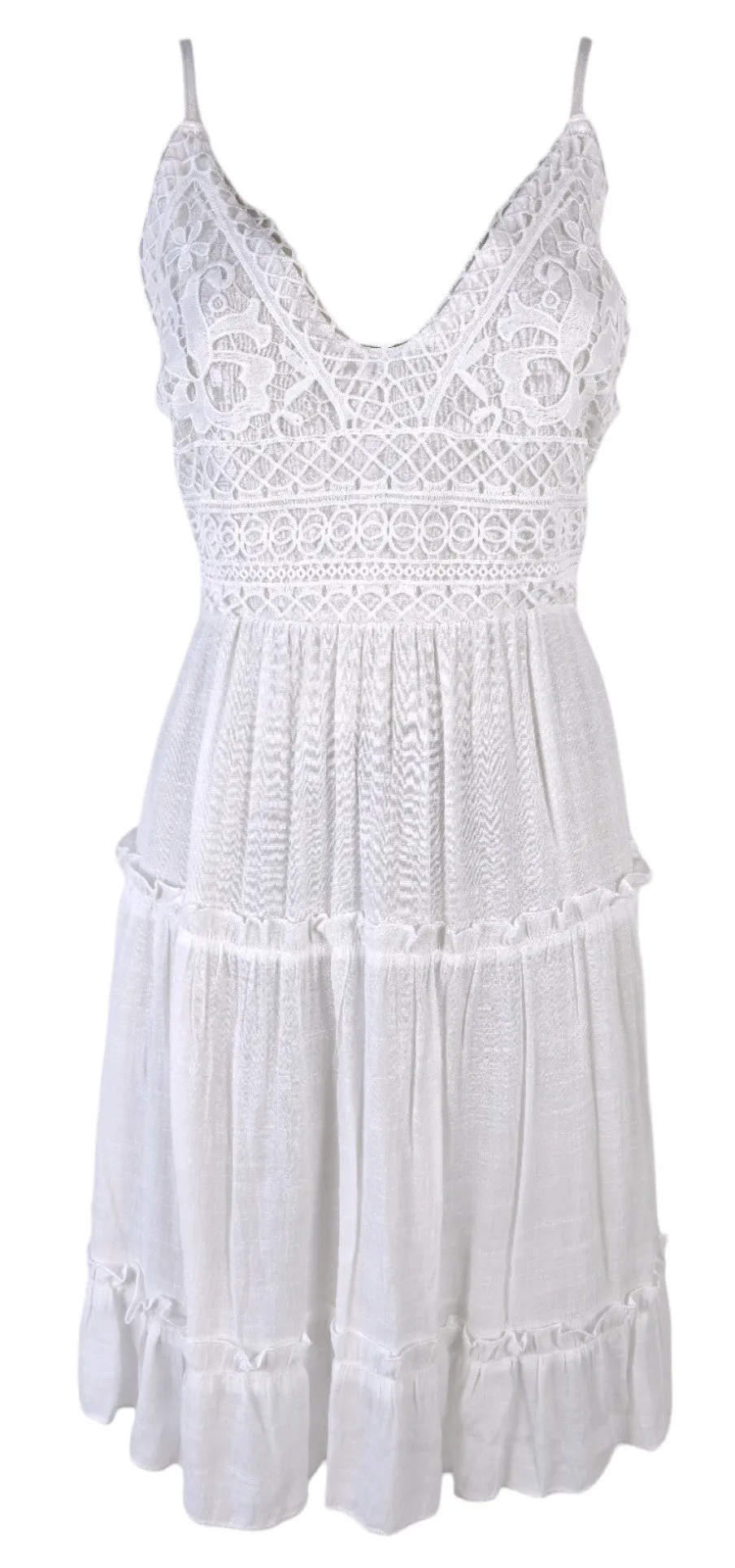Abito midi con pizzo sangallo