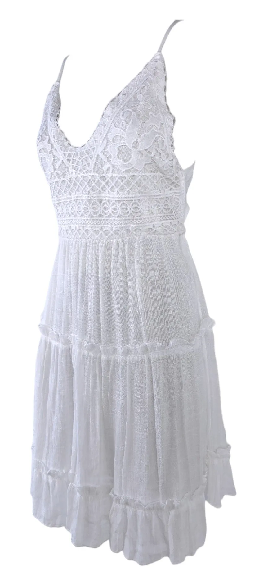 Abito midi con pizzo sangallo