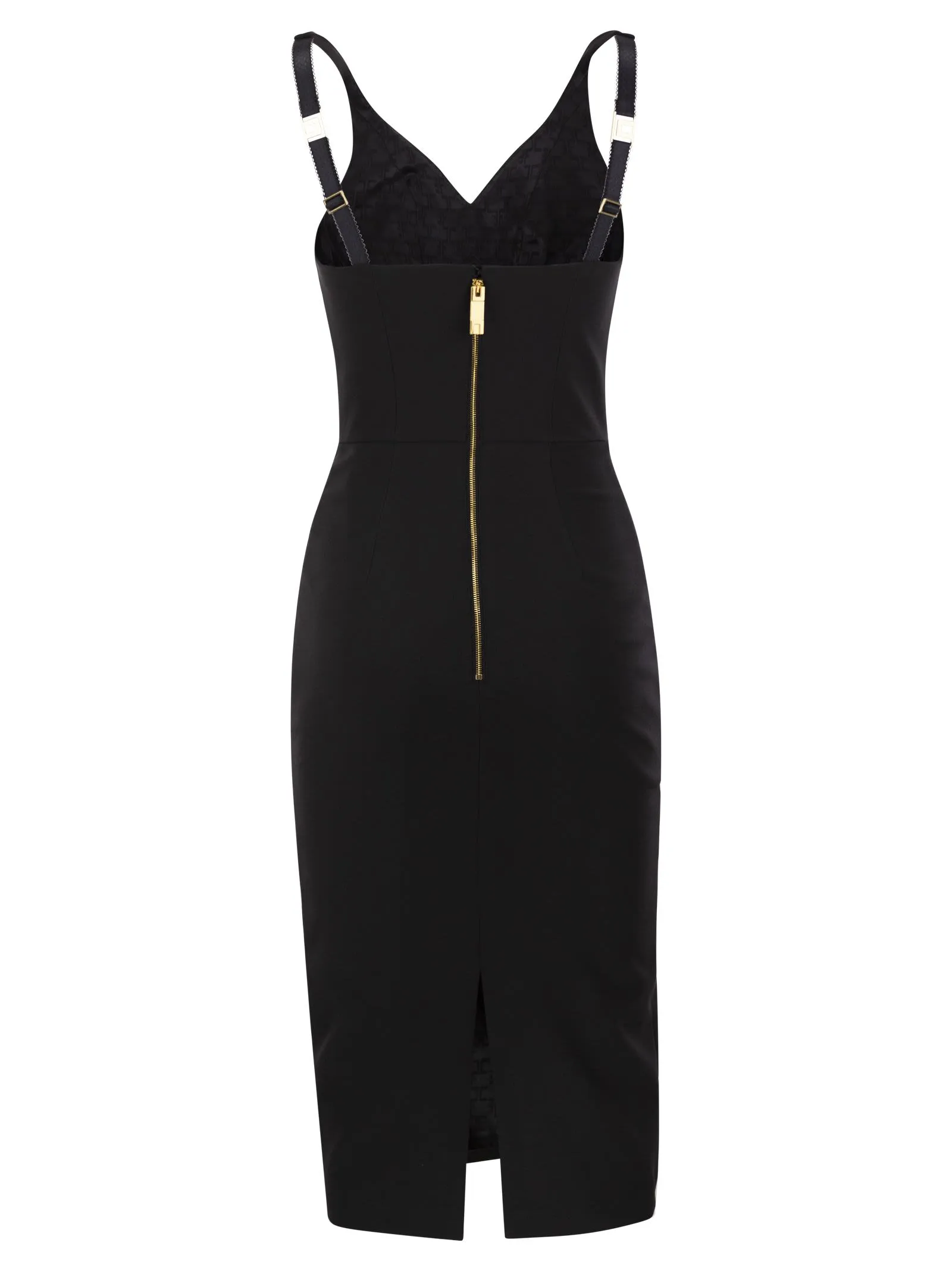 Abito tubino in crêpe stretch con zip