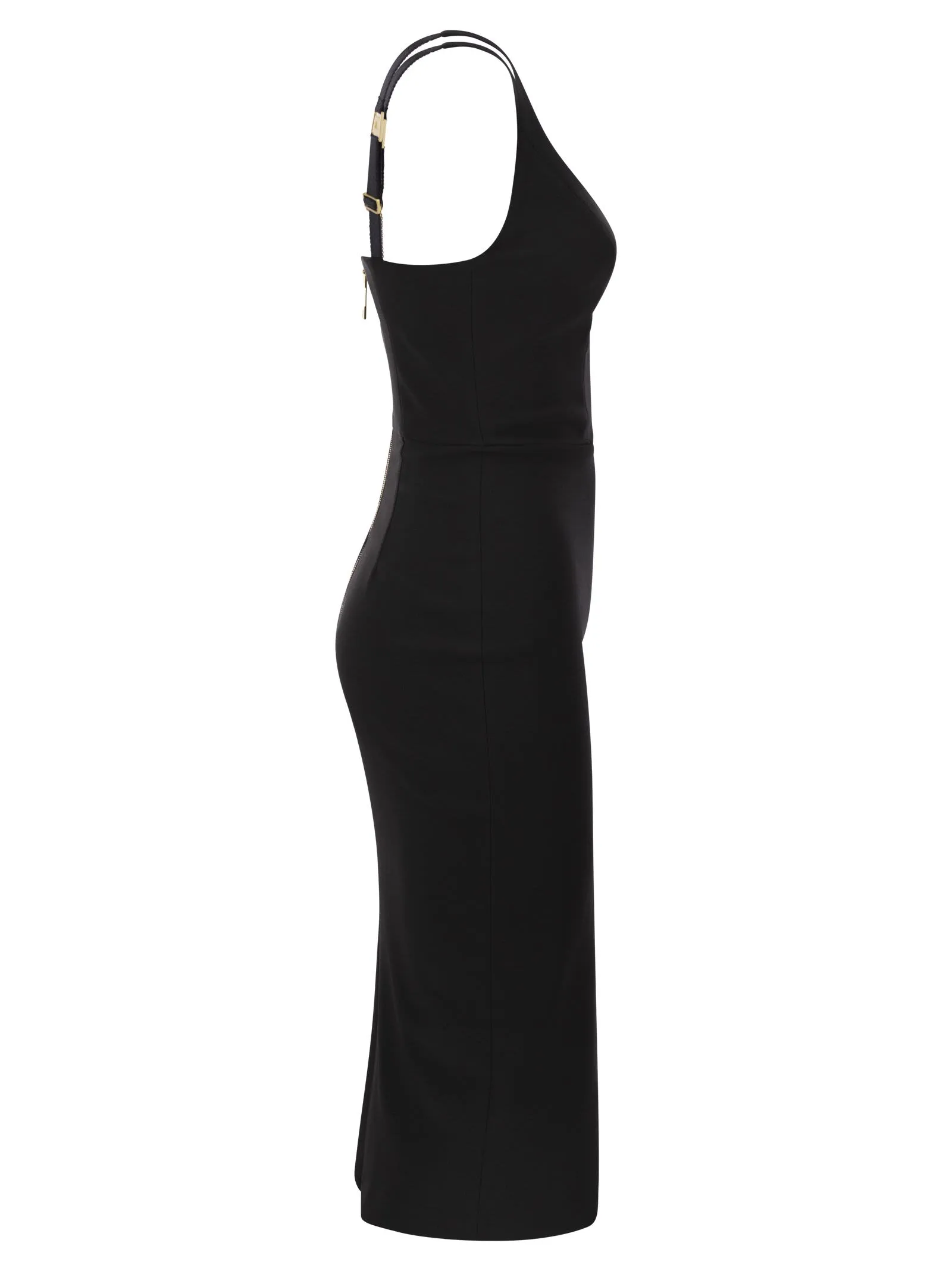 Abito tubino in crêpe stretch con zip