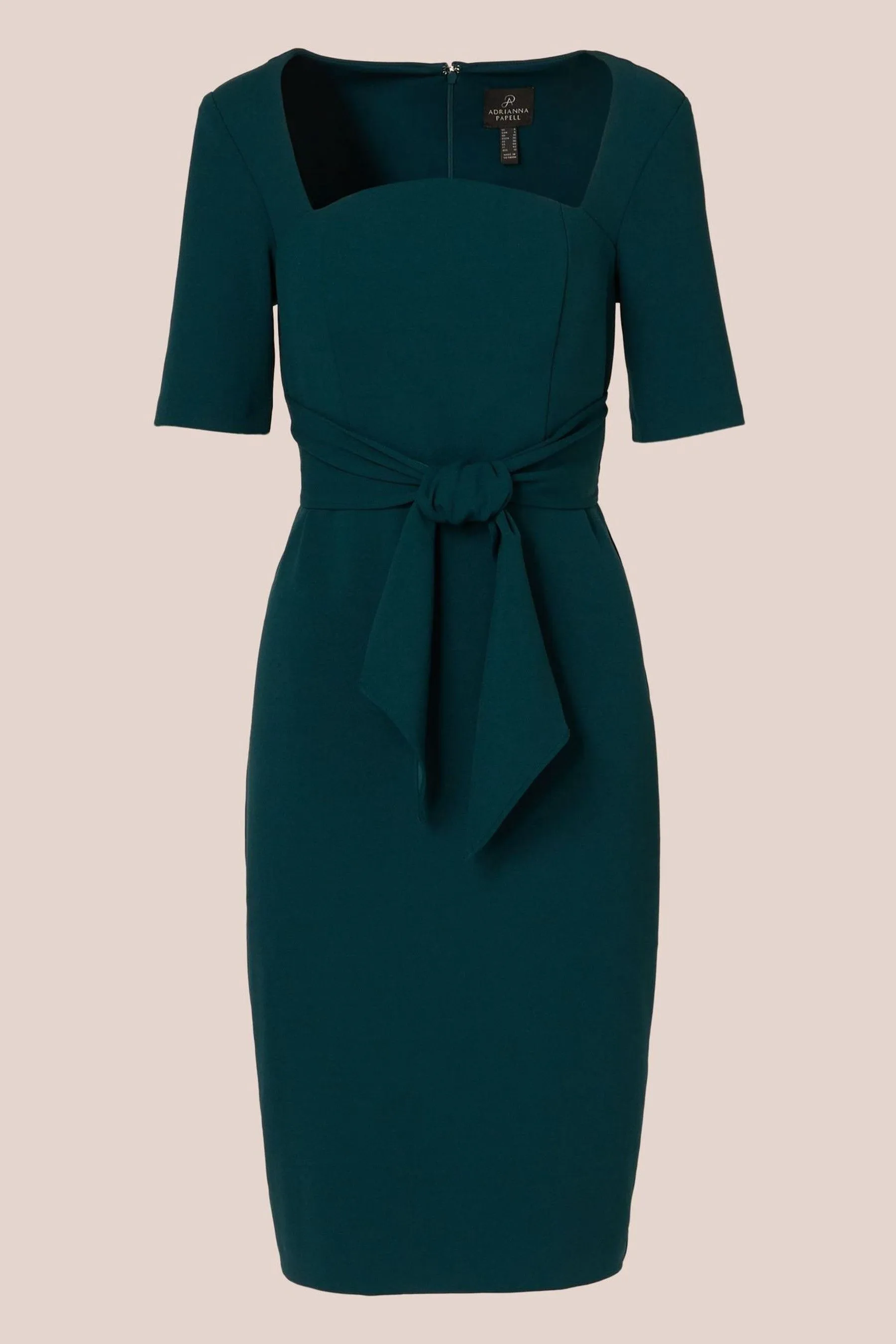 Adrianna Papell Crepe Tie Front Midi Green - Vestito    