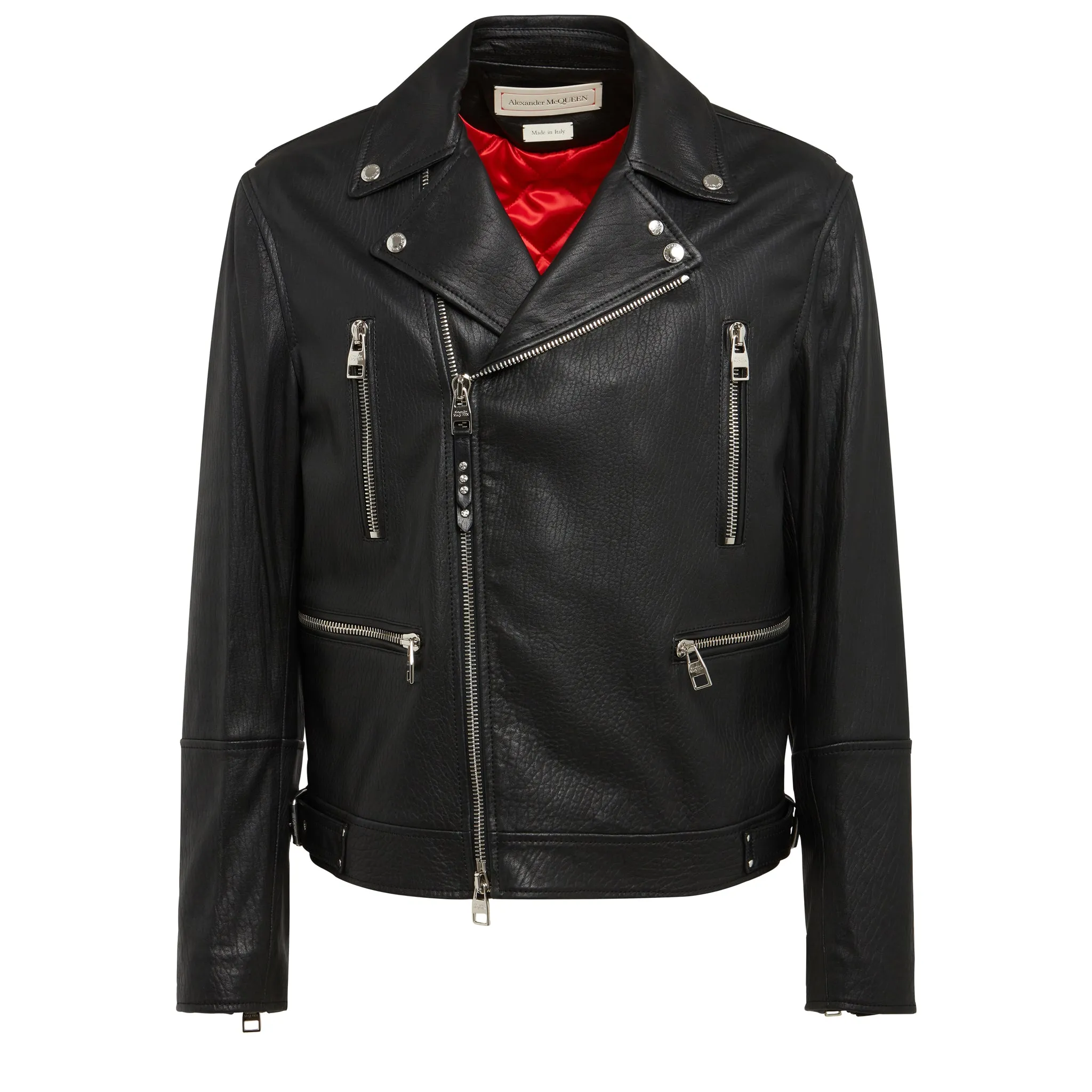 ALEXANDER MCQUEEN  Giacca Biker in pelle nera