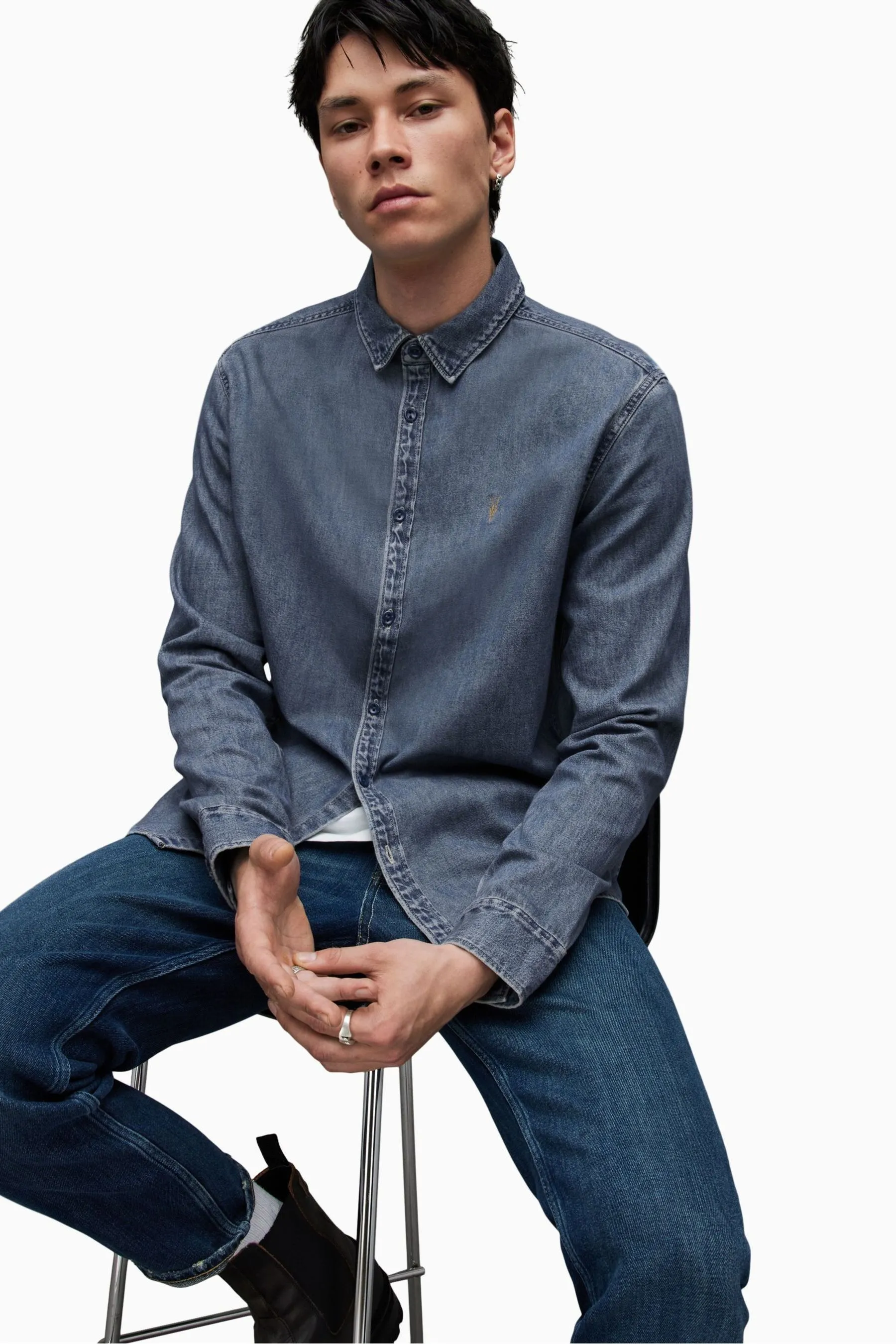 AllSaints - Elm - Camicia slavata