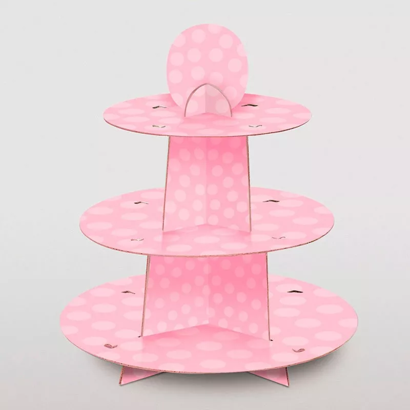 Alzata per cupcake rosa confetto