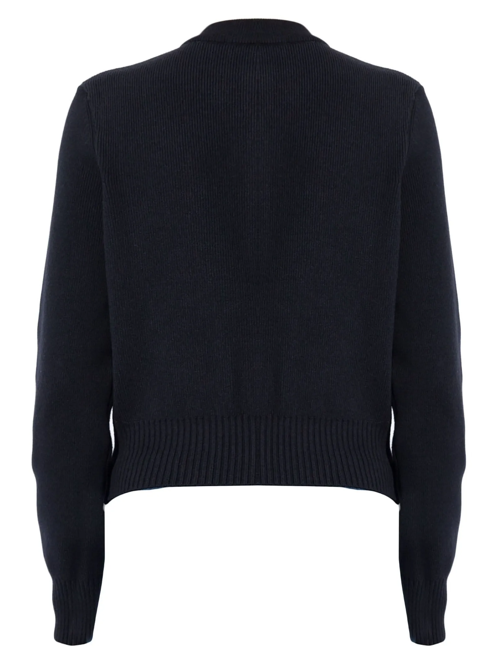 AMI Abbigliamento,Maglieria Cardigan blu navy in misto cotone e lana 