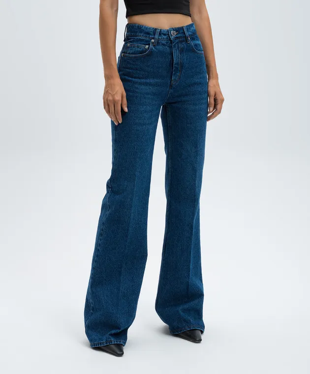Ami Paris Jeans blu a zampa con effetto used FTR420DE0031
