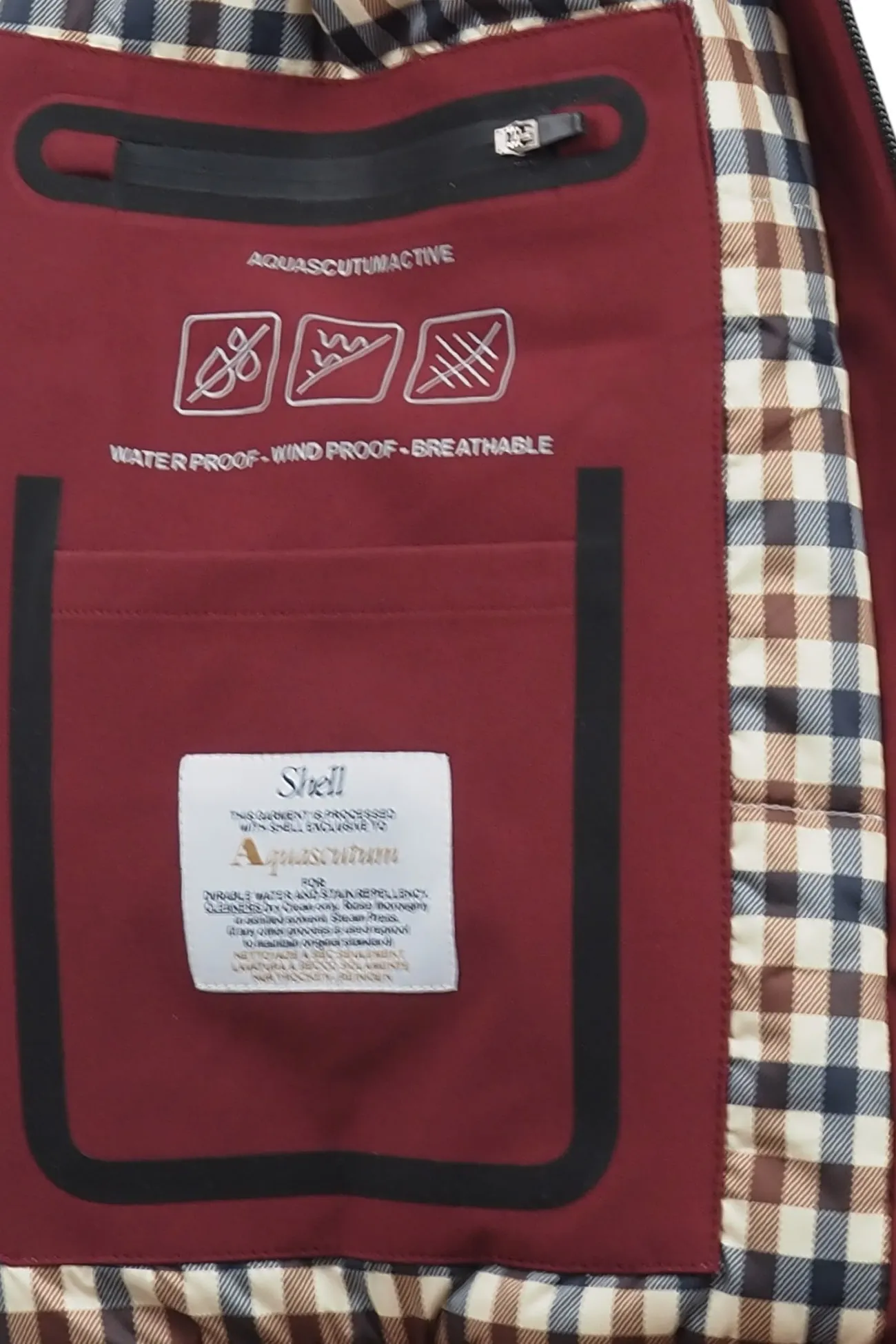 Aquascutum giacchetto bordeaux Active Hooded uomo
