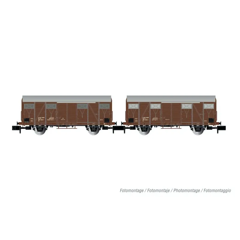 ARNOLD HN6574 SET 2 CARRI CHIUSI TIPO GS, LIVREA ROSSO VAGONE, EP. IV