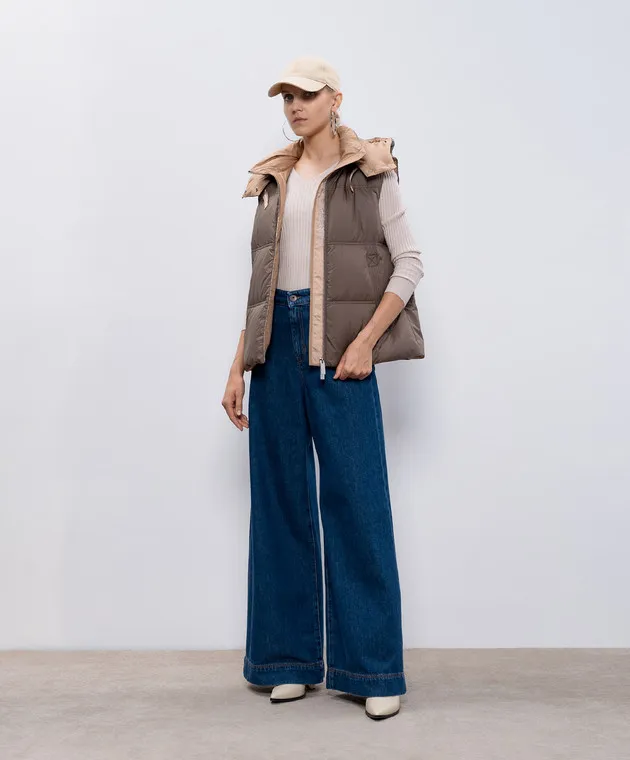 Be Florence Gilet trapuntato marrone BE2463