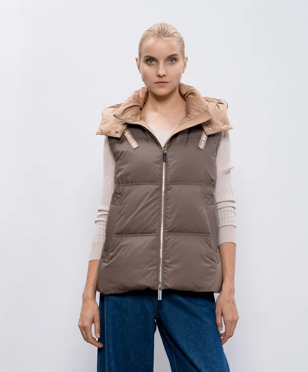 Be Florence Gilet trapuntato marrone BE2463