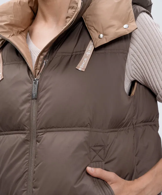 Be Florence Gilet trapuntato marrone BE2463