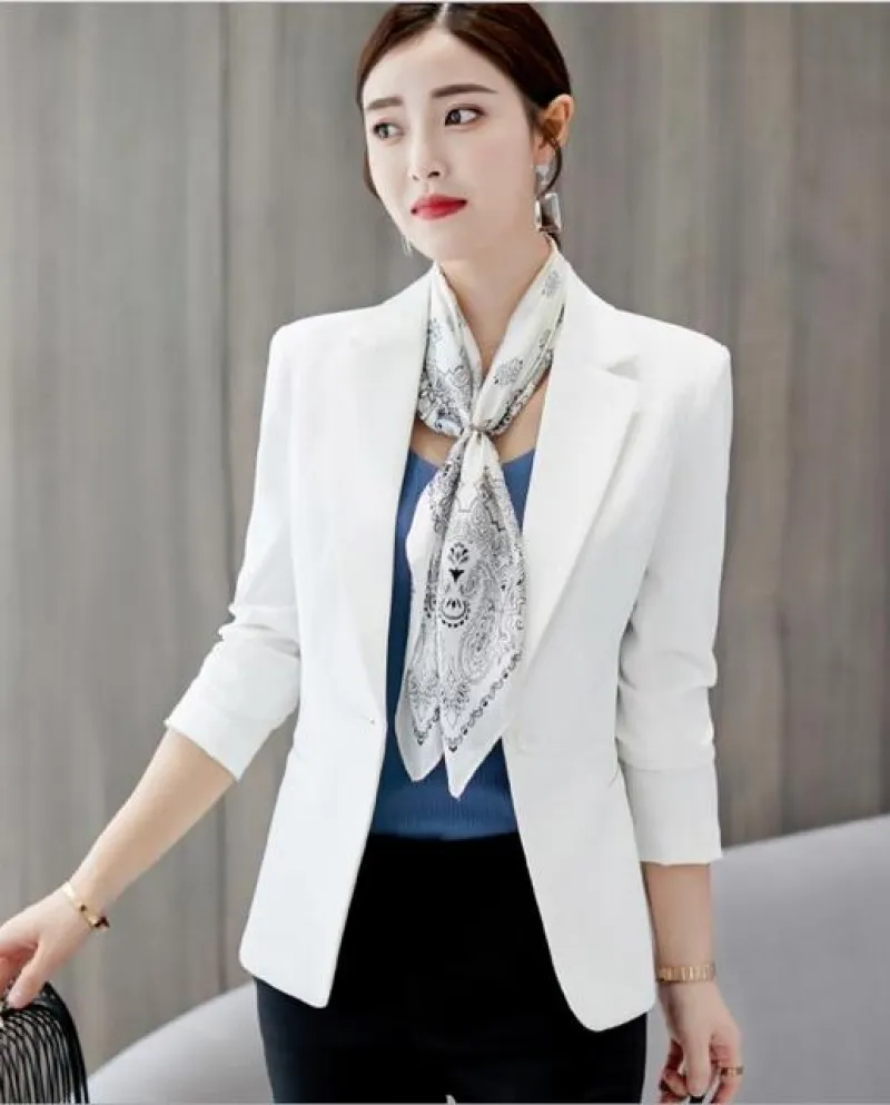 Blazer da donna Blazer a maniche lunghe rosse Tasche Giacche Cappotto Giacca da donna da ufficio sottile Top da donna Blazer da