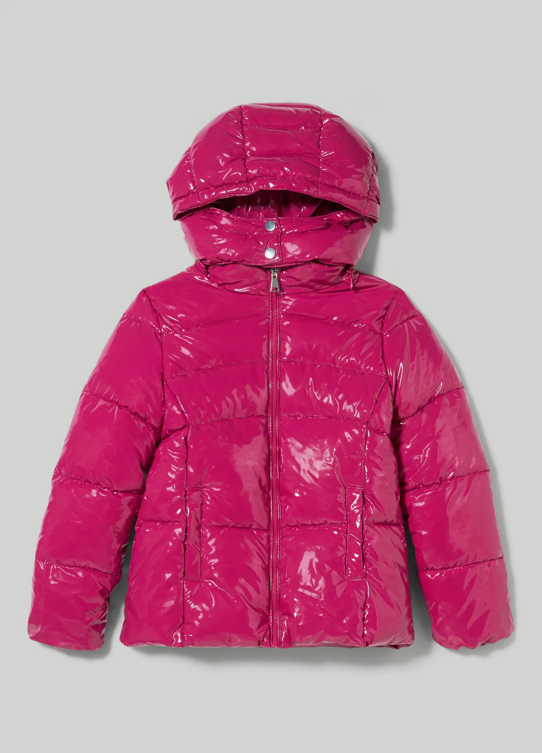BLUKIDS  Giubbino imbottito lucido con cappuccio ragazza