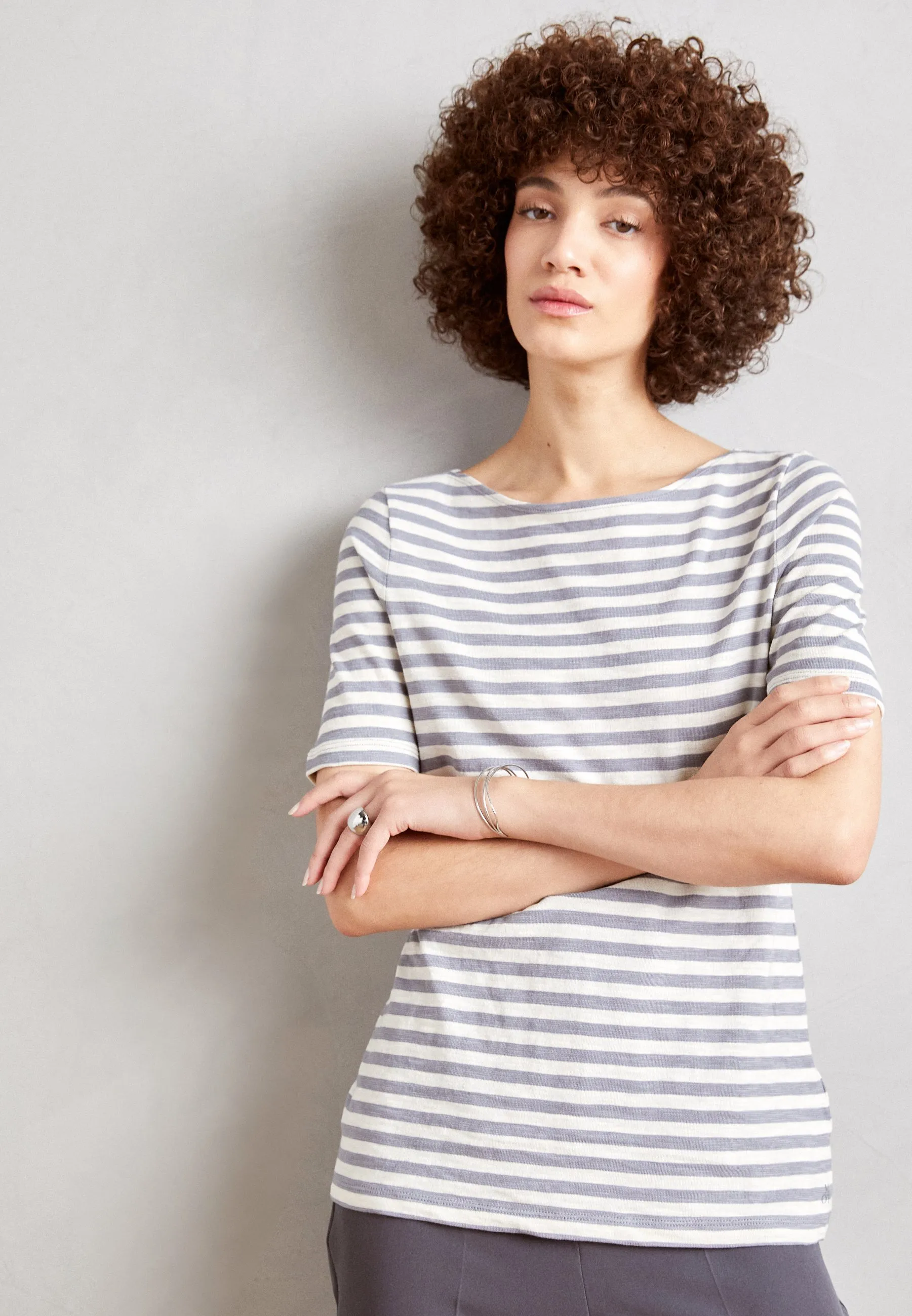 BOAT NECK STRIPED - T-shirt con stampa