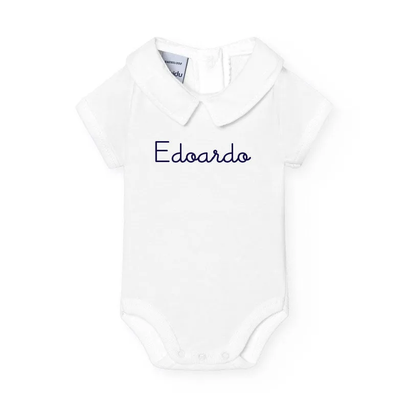 Body in cotone manica corta con colletto Unisex