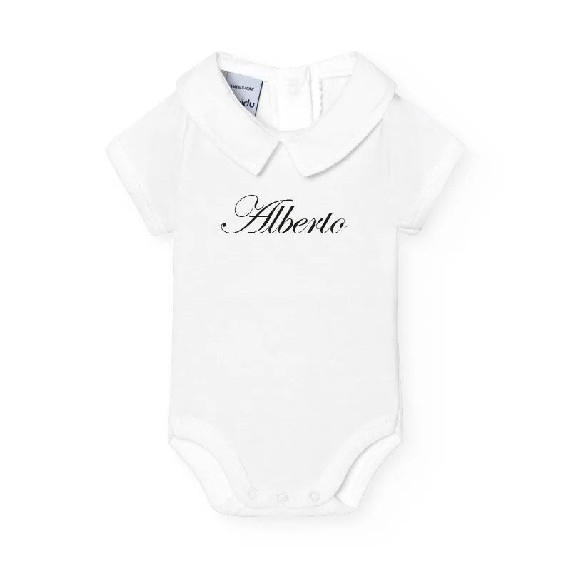 Body in cotone manica corta con colletto Unisex