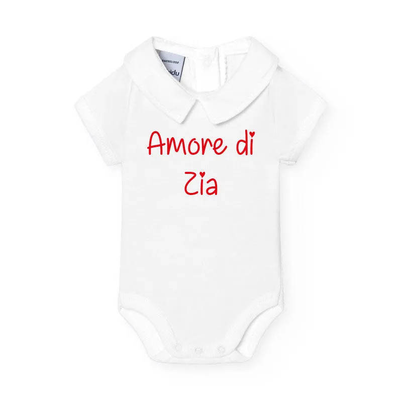 Body in cotone manica corta con colletto Unisex