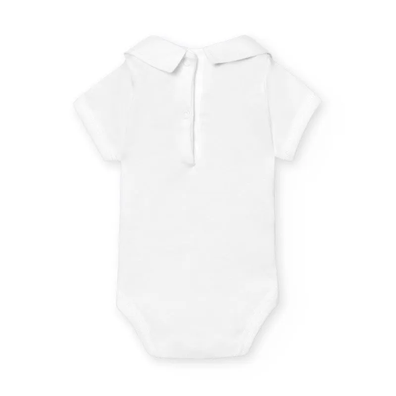 Body in cotone manica corta con colletto Unisex