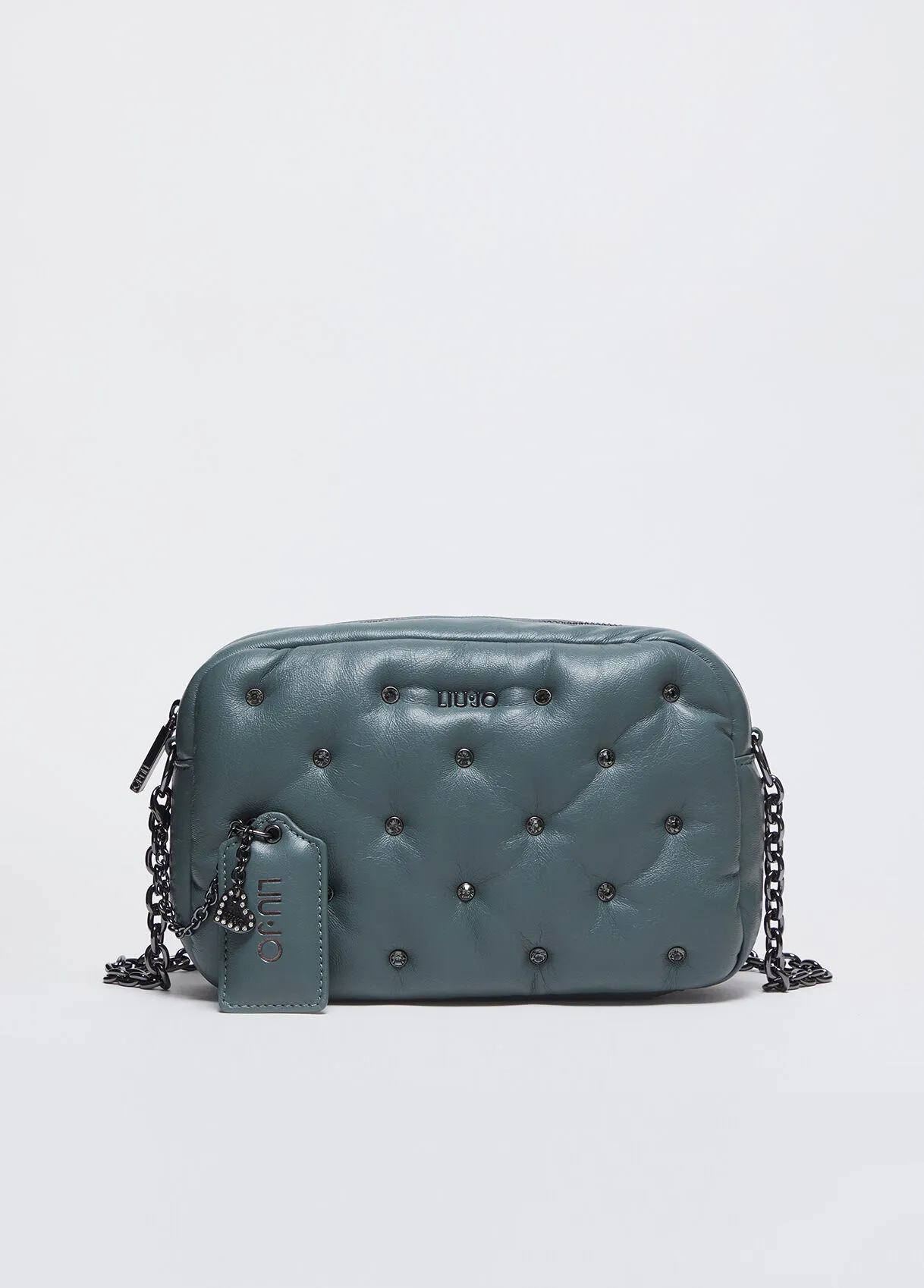 Borsa a tracolla glossy con strass