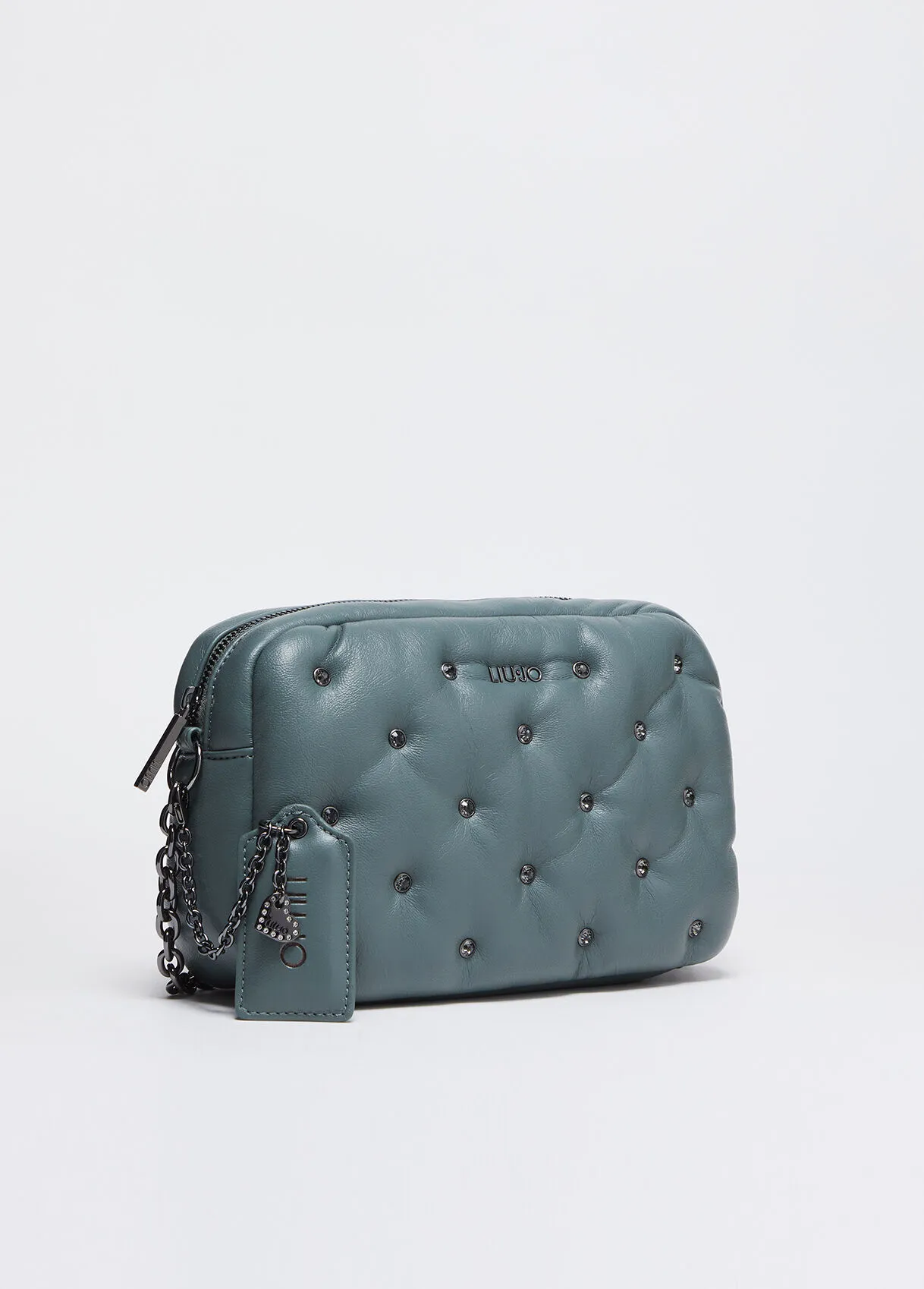 Borsa a tracolla glossy con strass
