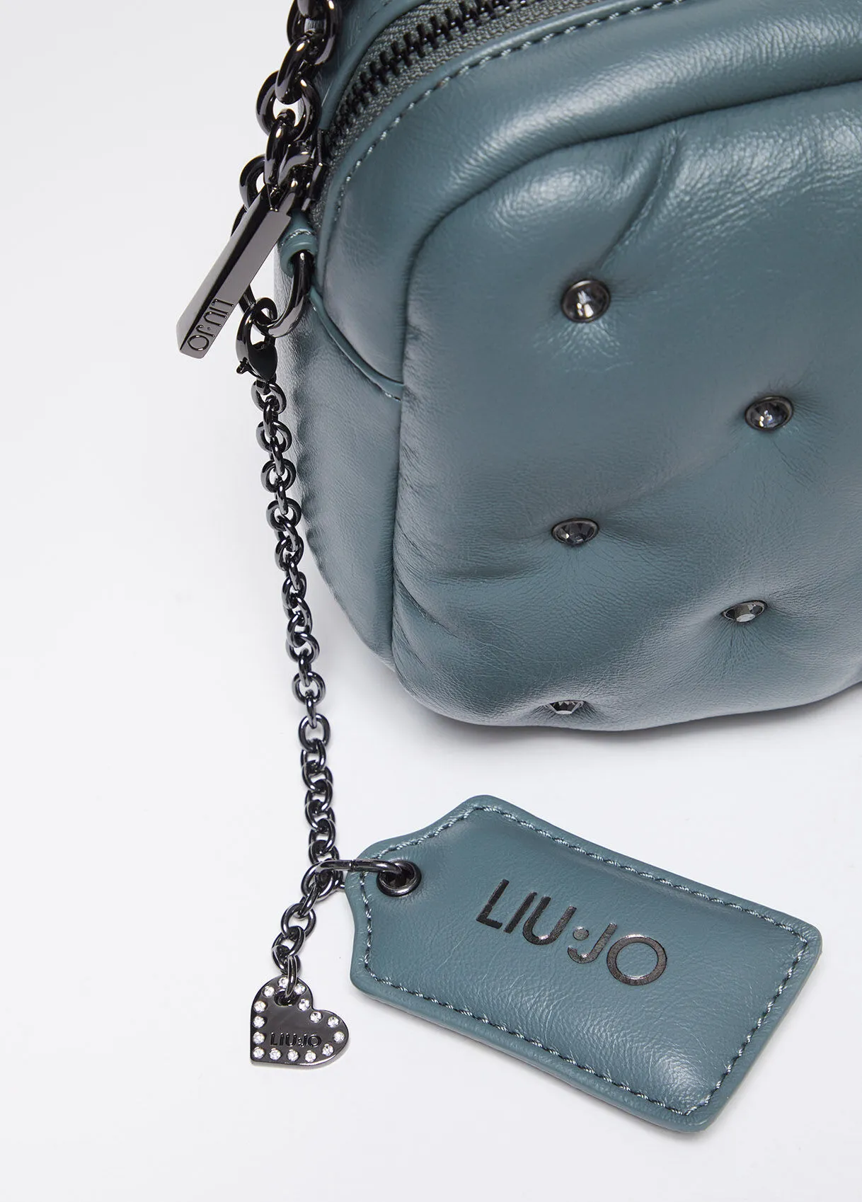 Borsa a tracolla glossy con strass