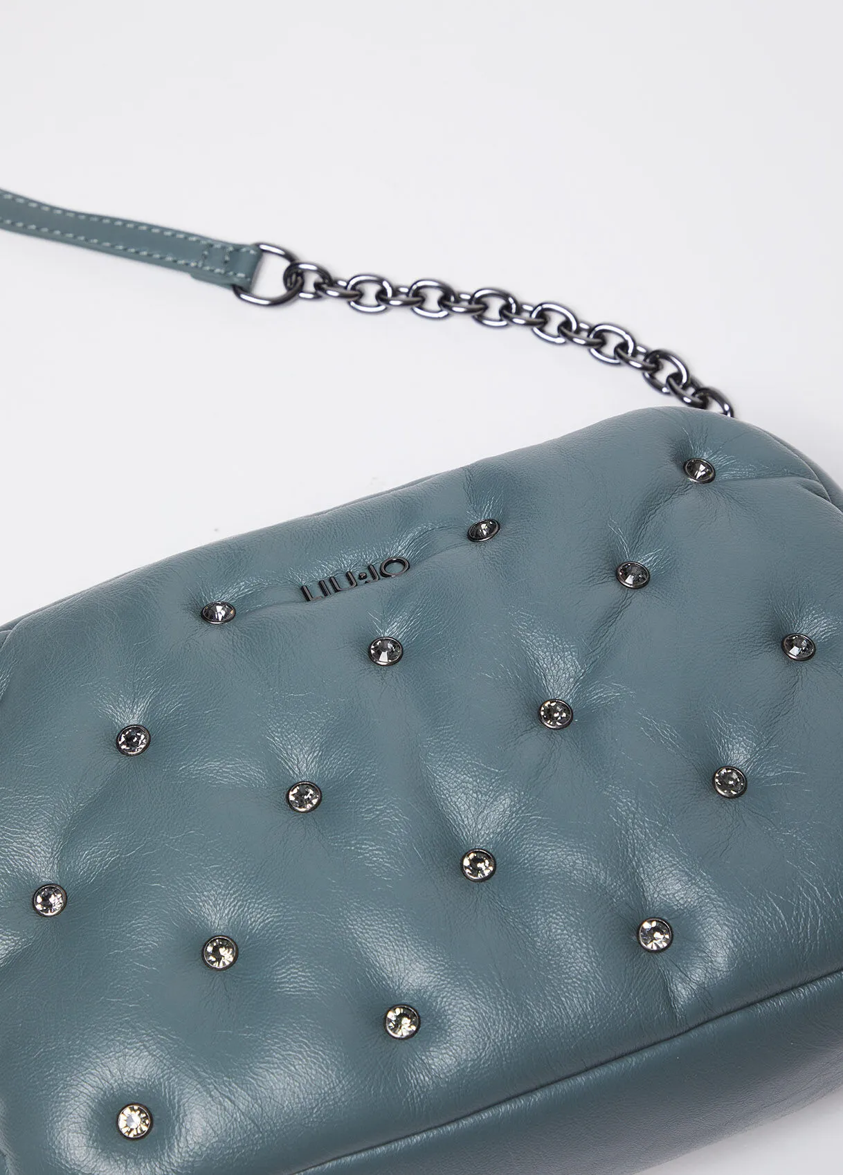 Borsa a tracolla glossy con strass