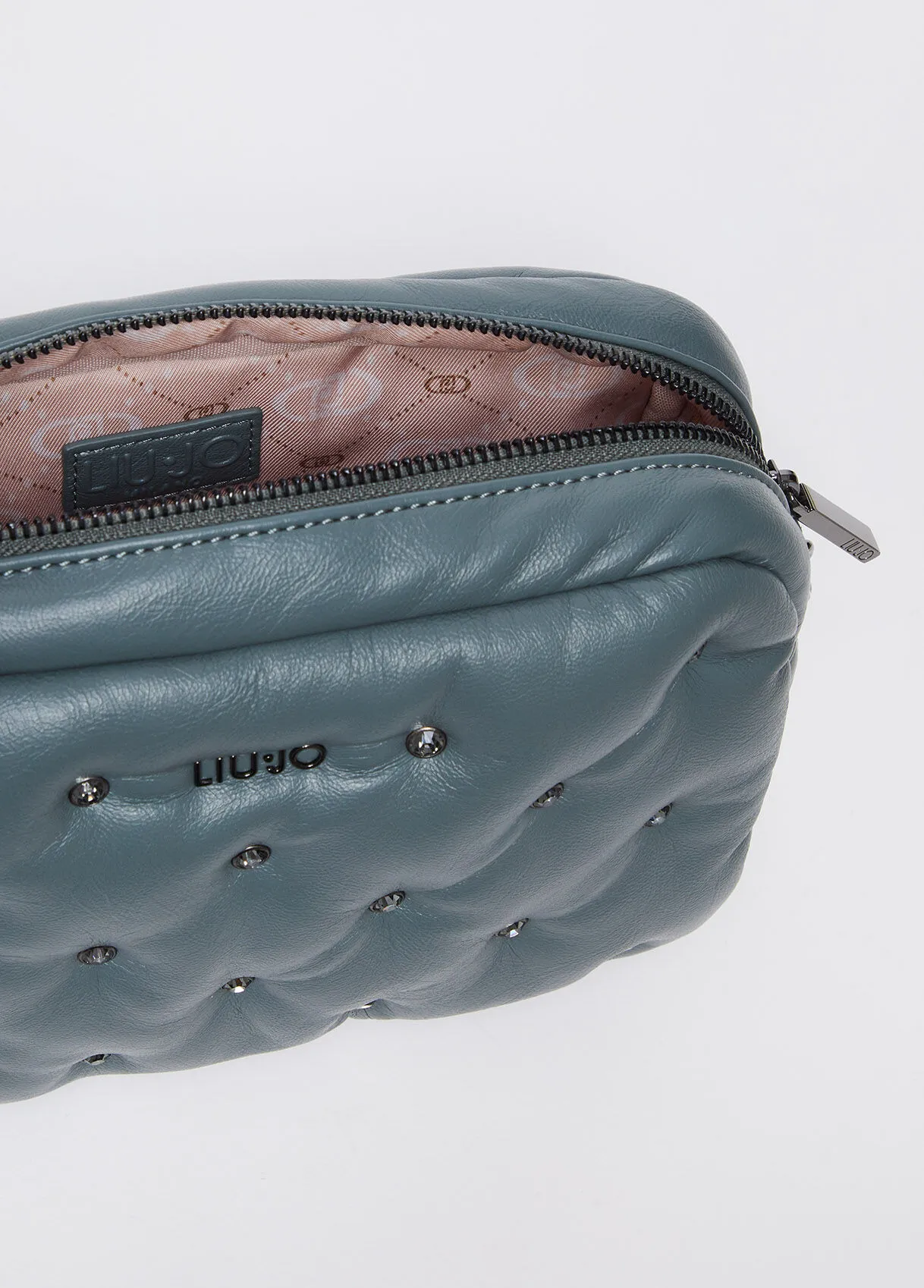 Borsa a tracolla glossy con strass