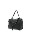 Borsa a tracolla Rebelle CLIO SATCHEL L DOLLARO in pelle nero
