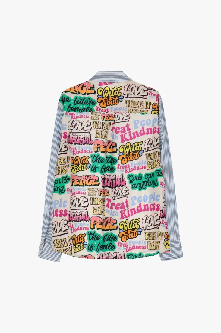 Camicia a righe con colletto classico e abbottonatura