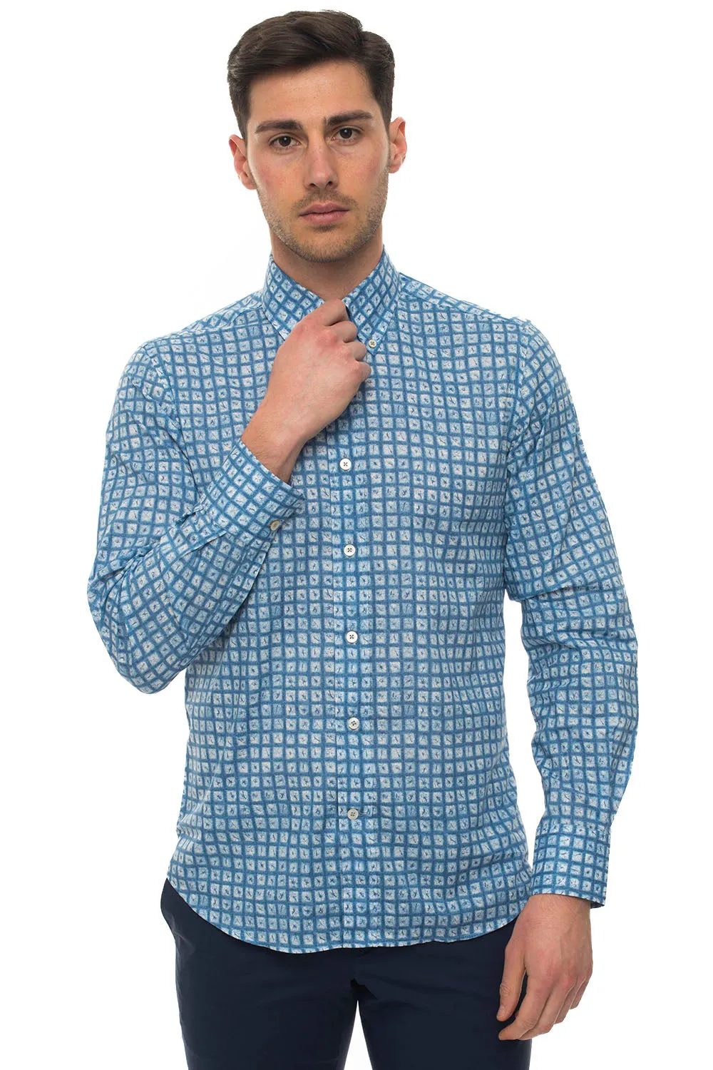 Camicia casual Celeste Canali Uomo