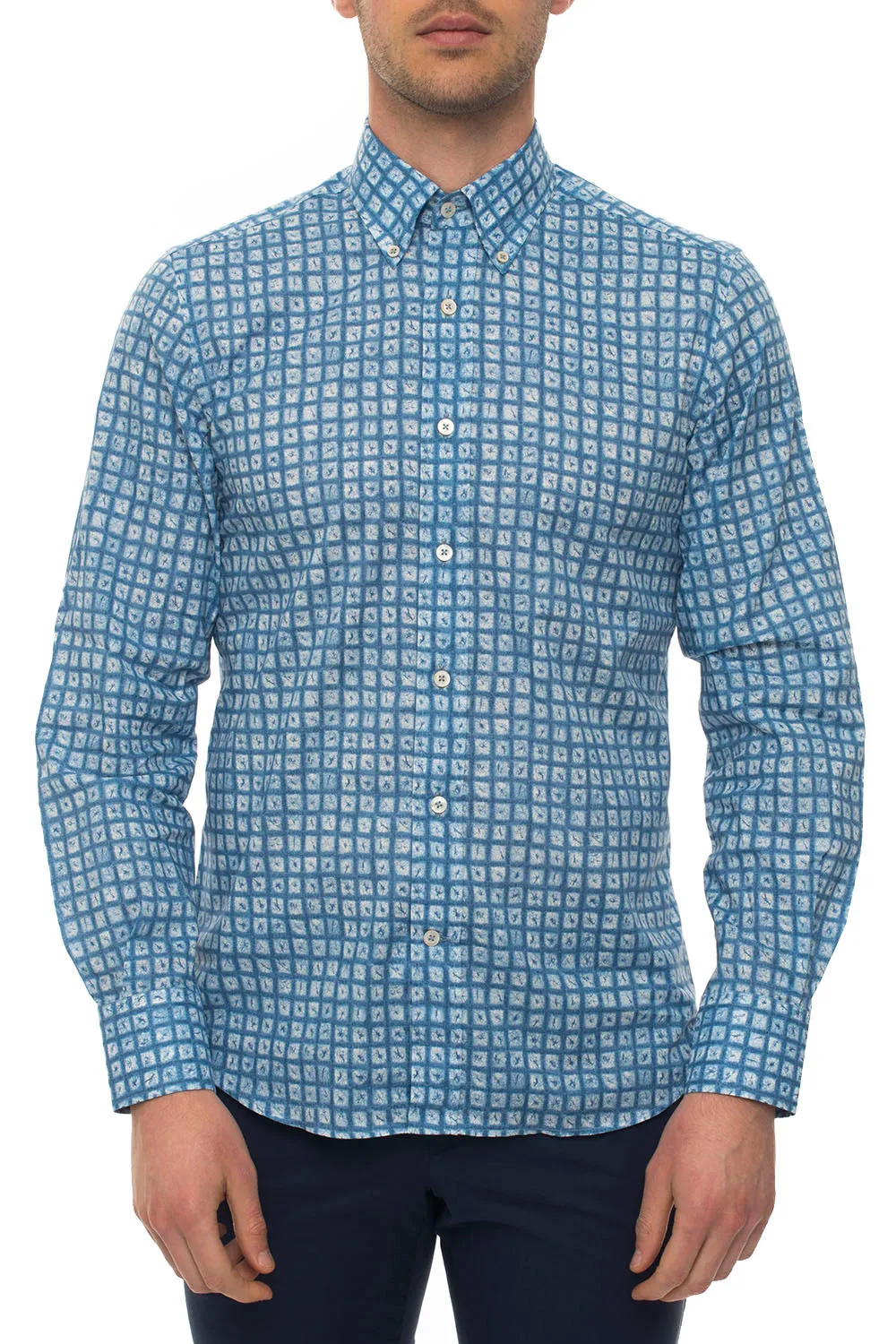 Camicia casual Celeste Canali Uomo