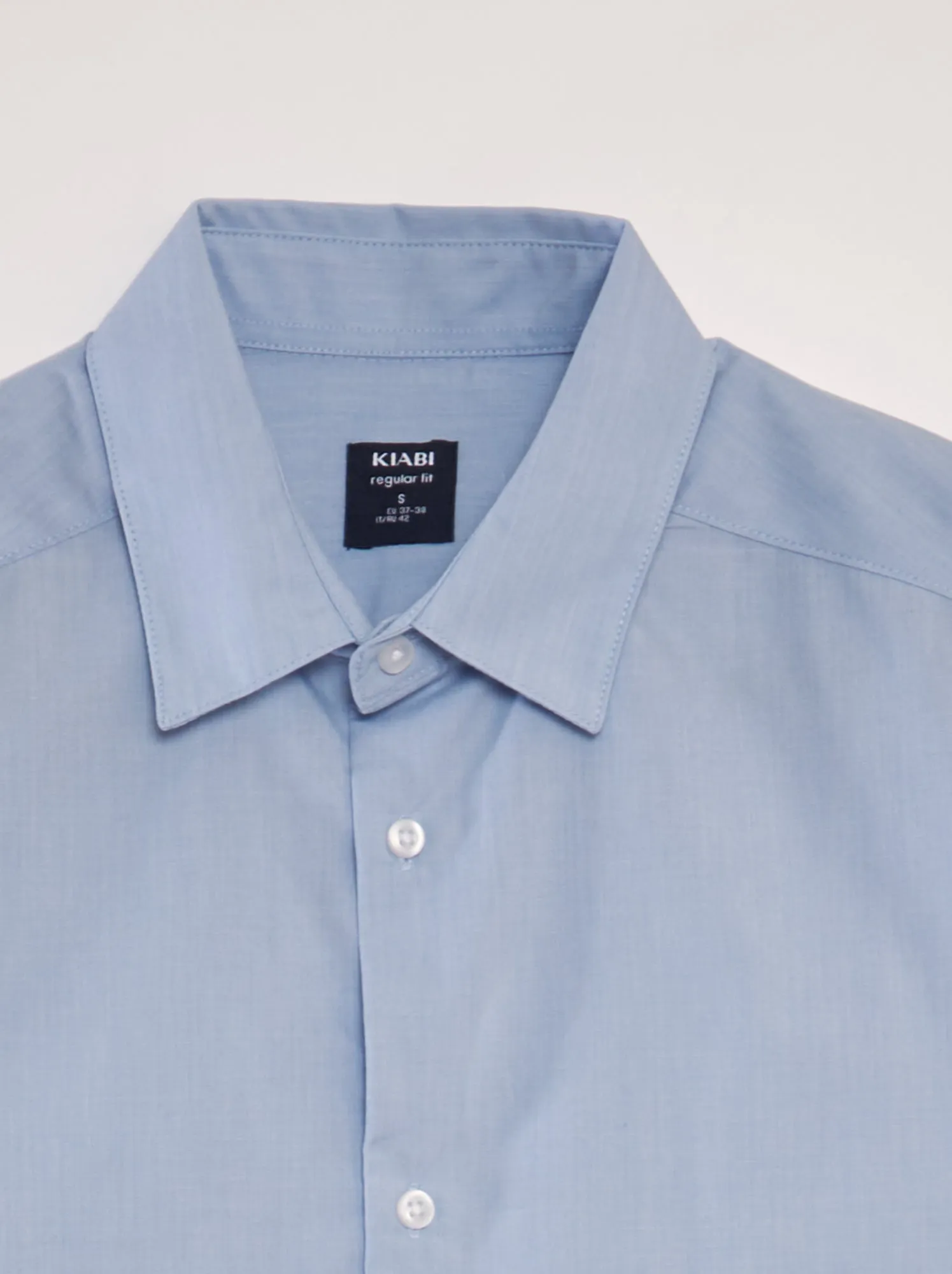 Camicia classica tinta unita - BLU