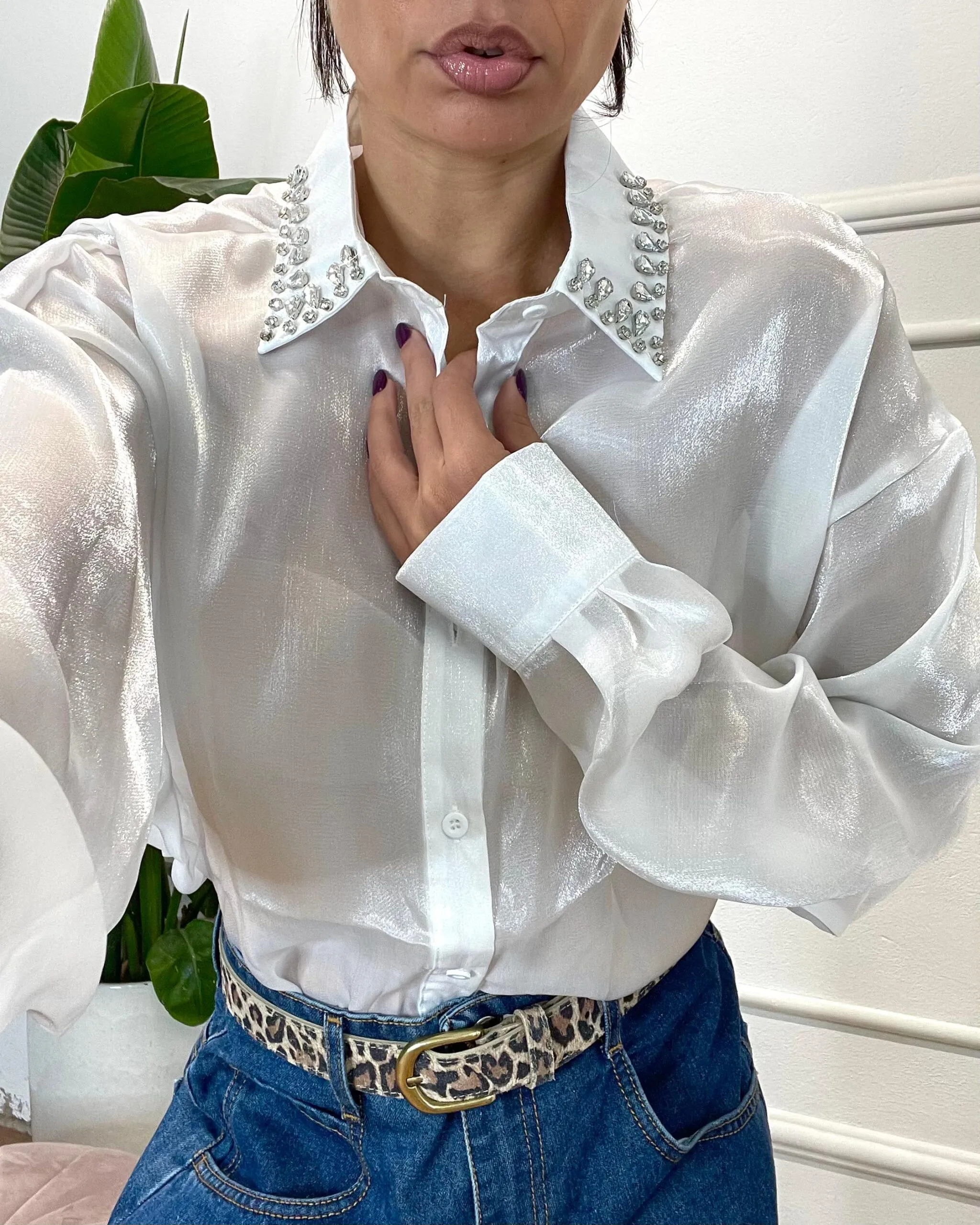 CAMICIA CON APPLICAZIONI COLLETTO 805