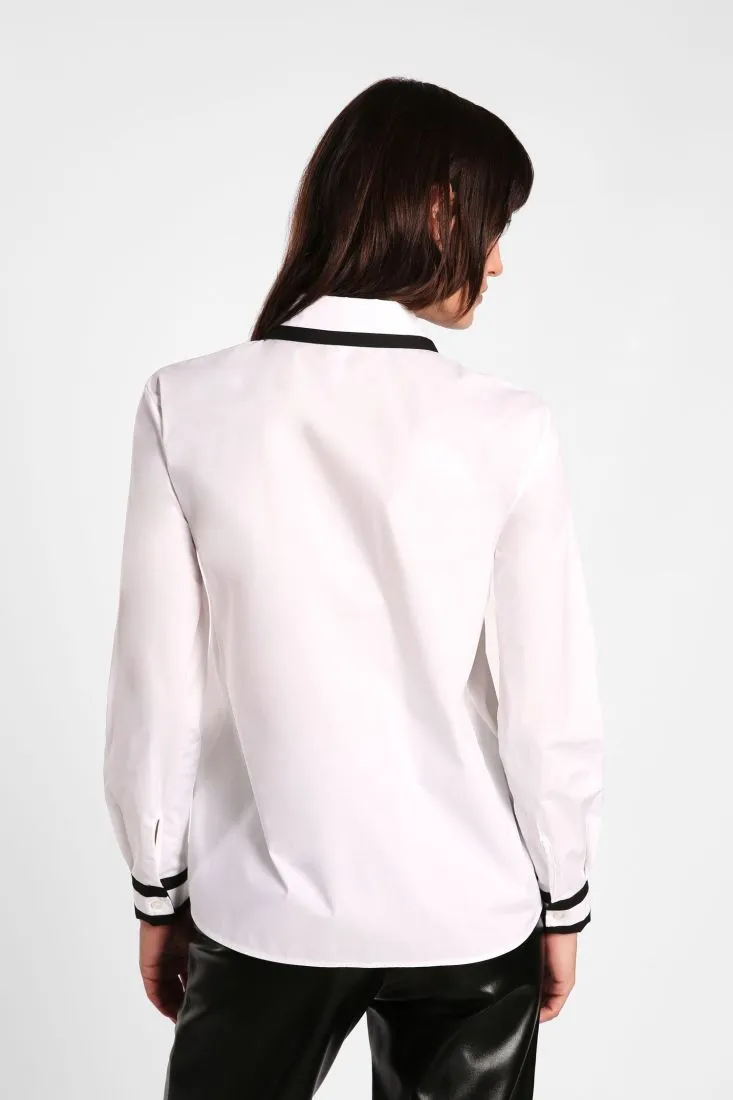 Camicia in puro cotone con dettagli a contrasto